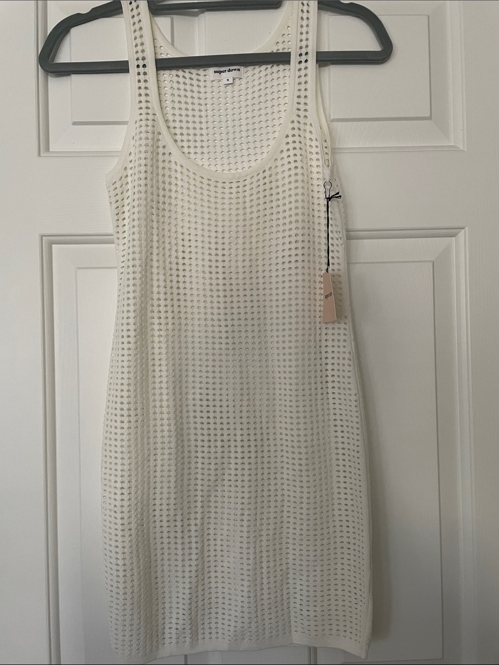 superdown Talulah White Open Mesh Sleeveless dress or coverups
